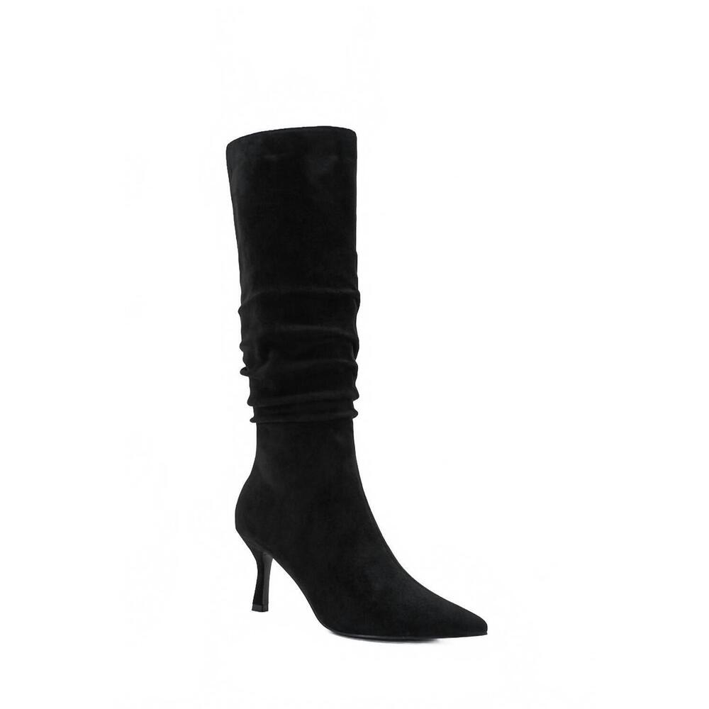 NEW JOIA women's pointed toe suede boot in black